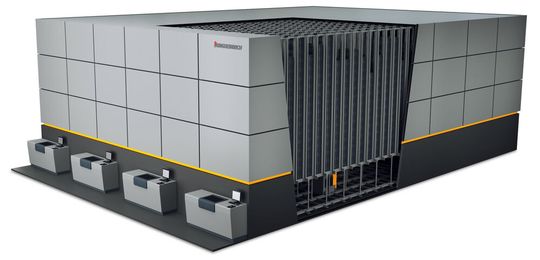 Will neue Maßstäbe im Bereich der automatisierten Lagersysteme setzen: der nach oben erweiterbare „PowerCube“ von Jungheinrich. Will neue Maßstäbe im Bereich der automatisierten Lagersysteme setzen: der nach oben erweiterbare „PowerCube“ von Jungheinrich.