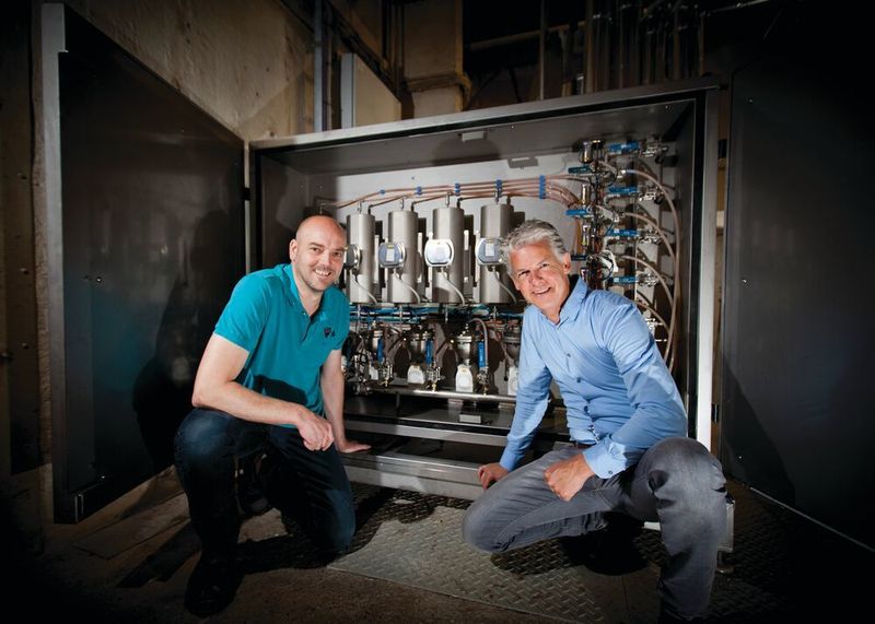 To help identify the best pumping solution, Gerrit Brinkman (left), Project Manager for Technology Unlimited, turned to Holland Air Pumps’ Commercial Director Gerrit Klaassen (right). (Almatec)
