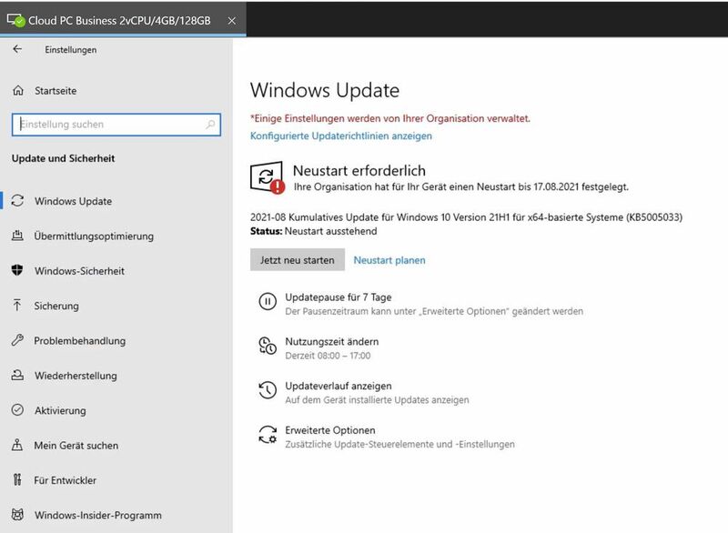 In Windows 365 werden auch Windows-Updates für Windows 10 und 11 installiert. (Joos)