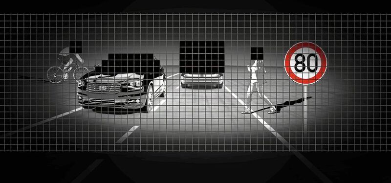 Bild 3: Hochauflösende Pixel-Array-Lichtquellen können heute Verkehrsszenen wesentlich detaillierter ausleuchten. (Osram Opto Semiconductors)