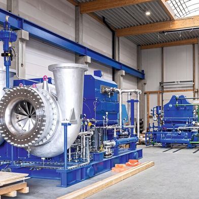 Die Turbokompressoren der Aerzen Process Gas GmbH decken Drücke bis zu 300 bar und Volumenströme bis zu 350.000 m³/h ab. (Bild: Aerzen)