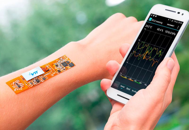 VTT FlexNode: Die FlexNode von VTT kann für verschiedene tragbare Messungen wie die Körpertemperatur verwendet werden. (VTT)