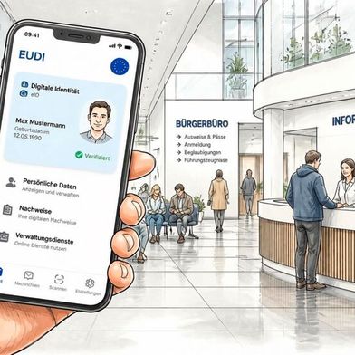 Von der EUDI-Wallet werden Behörden ebenso profitieren wie Bürgerinnen und Bürger. (Bild: Canva / KI-generiert)
