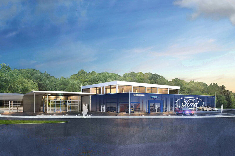 Das Ford-Autohaus Ritter wird grundlegend modernisiert und zum Ford-Store umgebaut. (Papadopoulos Associates)