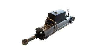 Bild 1: Pneumatikzylinder mit Stellgerät, der die Temperatur- und Luftdruck-Regelklappe am Kamin zuverlässig betätigt. (Archiv: Vogel Business Media)