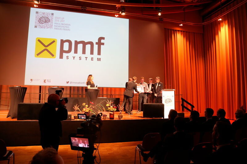 Cérémonie de remise des prix de l'innovation du canton de Fribourg: Les gagnants sont PMF System pour les startups et Frewitt pour la catégorie entreprise. (JR Gonthier)