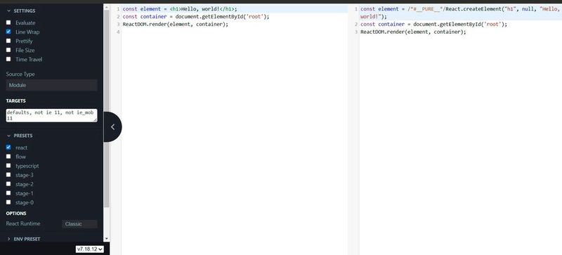 Als Compiler kommt beim Einsatz von React oft Babel zum Einsatz.