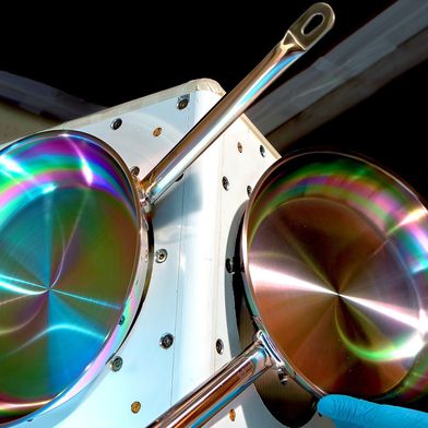 Entwicklung eines magnetischen Warenträgers für die Pfannenbeschichtung mit Plaslon. (Bild: Fraunhofer IFAM)