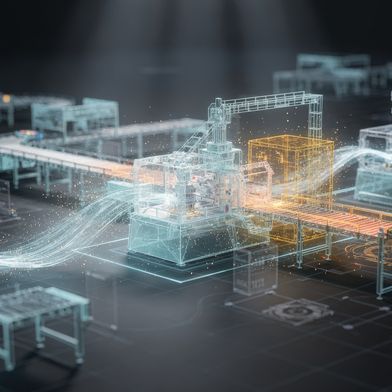 Ziel des Projekts war es, Produktionsabläufe energieoptimiert zu steuern, entstehende Emissionen einzelnen Produkten zuzuordnen und industrielle Prozesse stärker an die Verfügbarkeit erneuerbarer Energien anzupassen, um CO₂-Ausstoß und Energiekosten zu reduzieren. (Bild: © DigitalSpace – stock.adobe.com_KI-generiert)