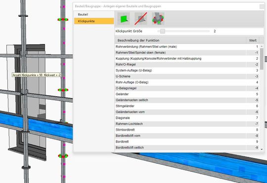 (Anlegen eigener Bauteile mit Klickpunkten in Scaffmax 22Bildquelle: Softtech AG)