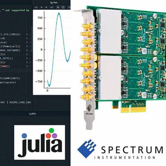 Hard- und Software: Für seine Messhardware hat Spectrum ein SDK für die Programmiersprache Julia entwickelt. Hard- und Software: Für seine Messhardware hat Spectrum ein SDK für die Programmiersprache Julia entwickelt.