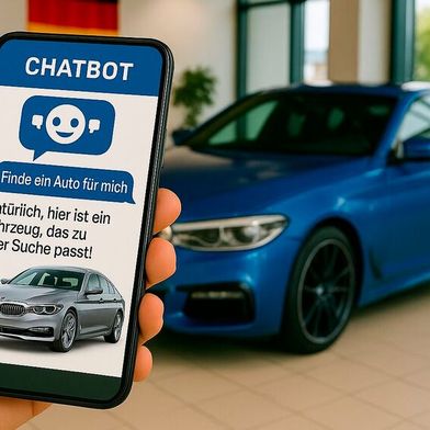Mobile.de führt eine KI-Fahrzeugsuche mit Chatbot auf seiner Plattform ein (Symbolbild). (Bild: GPT Image Generator / KI-generiert)