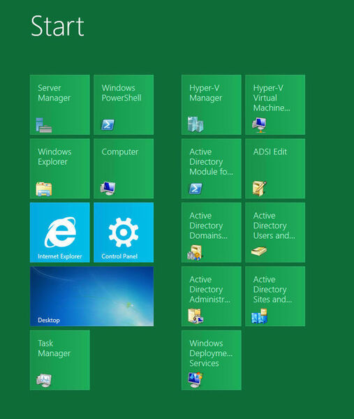Abbildung 8: Neue Oberfläche in Windows 8 Server, Bild: Joos (Archiv: Vogel Business Media)