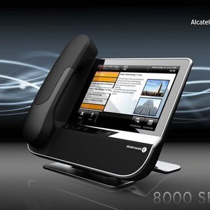Das smarte Desk-Telefon MyIC Phone von Alcatel-Lucent verfügt über einen 7-Zoll-Monitor