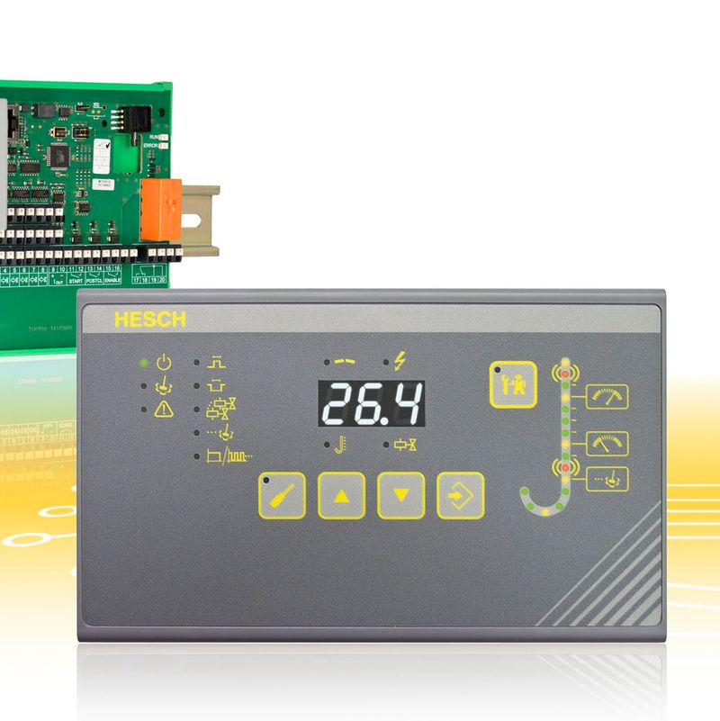 ie HE 5712 eignet sich für Ventile mit 24 V DC und 1 A und verfügt über die Eingänge Start, Nachreinigung und Freigabe sowie die Differenzdruckschaltschwellen ∆p Reinigung, ∆p Alarm, ∆p high Alarm und ∆p Nachreinigung.