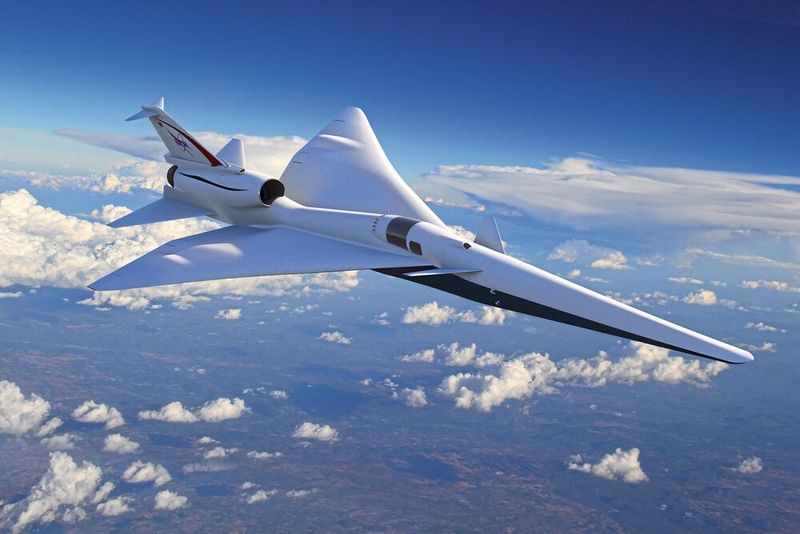 L'avion expérimental X-59 QueSST réduira le bruit perçu au sol dans des proportions si importantes qu'il rendra les vols supersoniques presque silencieux.   (Source : Lockheed Martin)