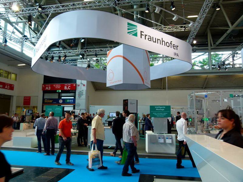 Der Messestand des Fraunhofer IPA stellte die Cloud-Lösung Virtual Fort Knox in den Mittelpunkt. (K. Juschkat/konstruktionspraxis)