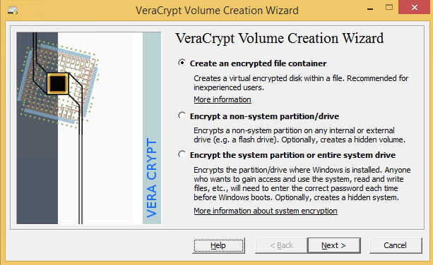 Optisch und funktionell unterscheidet sich VeraCrypt kaum vom Vorgänger TrueCrypt, alte Container lassen sich aber nicht öffnen.