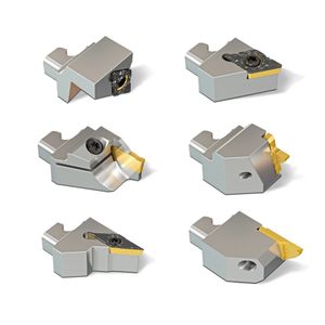 Neoswiss besteht aus einem Schaft und sechs Werkzeugköpfen für alle typischen Anwendungen wie Drehen, Ab- und Einstechen, Gewinde- oder Stechdrehen.(Bild:  Iscar)