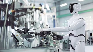 Physical AI schafft die Grundlage für den flexiblen Einsatz humanoider Roboter bei unterschiedlichen Aufgaben in der industriellen Fertigung. (Bild: Schaeffler)