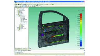 VA One-Modell zur Analyse der BSR-Neigung einer Fahrzeugtür.  (Bild: ESI)