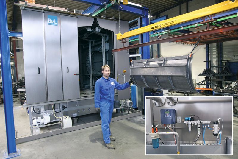 Die BVL-Teilereinigungsanlage mit PH- und Leitwert-Messung sowie automatischer Reinigernachdosierung gewährleiste eine sichere Lackiervorbehandlung. (Bild: BVL)