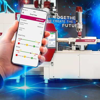 Die Wittmann-Gruppe hat die App „WiAssist“ optimiert, damit der Praktiker es beim Spritzgießem noch leichter hat, Zeit zu sparen ... (Bild: Wittmann-Gruppe)