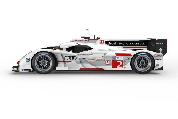 Der neue Audi R18 e-tron quattro: für die Rennsaison 2013 wurde der Rennbolide mit Hybridantrieb gründlich überarbeitet (Bild: Audi Motorsport)