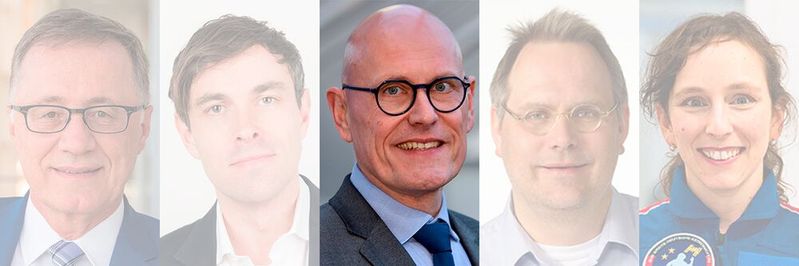 Die Keynote-Speaker Prof. Dr.-Ing. Wilhelm Bauer, Prof. Dr. Marco Gercke, Dr. Klaus Höffgen, Pascal Matzke und Dr. Suzanna Randall [v.l.n.r] des Enterprise Workspace Summits im Portrait. Heute: der Chief Digital Officer Dr. Klaus-Uwe Höffgen.(Bild:  VIT)