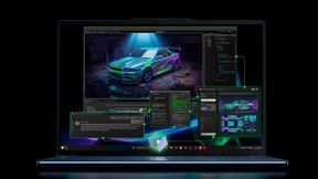 Das Premium-Convertible-Notebook Lenovo Yoga Pro 9n 2-in-1 mit Nvidia-RTX-Spark-Prozessor soll auch anspruchsvolle KI-Workloads lokal ausführen. Dafür verfügt das 16-Zoll-2-in-1-Notebook über 128 GB Unified Memory mit einer Geschwindigkeit von 9400 MT/s. In dem ARM-Prozessor ist eine Blackwell-RTX-GPU integiert.  (Bild: Lenovo)
