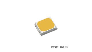 Das LED-Package 2835 HE misst 2,8 mm x 3,5 mm und bieet 36 lm bei 65 mA mit einer Lichtausbeute von 202 lm/W.  (Lumileds)