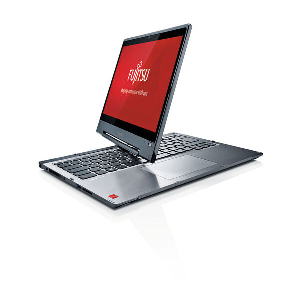 Das Fujitsu Lifebook T904 ist ein klassisches Convertible mit vertikal drehbarem Display. Seine Auflösung liegt bei 2.560 x 1.440 Pixel, sehr hoch für 13,3 Zoll. (Bild: Fujitsu)