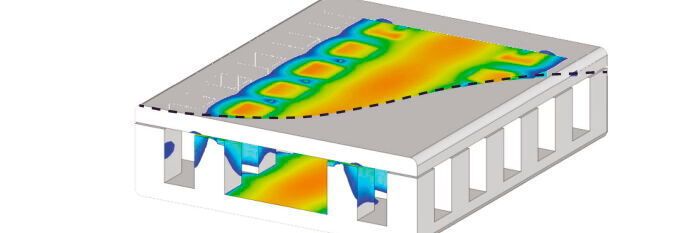 Simulationsbild einer Hohlleiterantenne: Hella will die Technologie in die nächste Generation von Eckradarsensoren integrieren und damit die Leistungsfähigkeit der Sensoren weiter steigern. (Gapwaves)