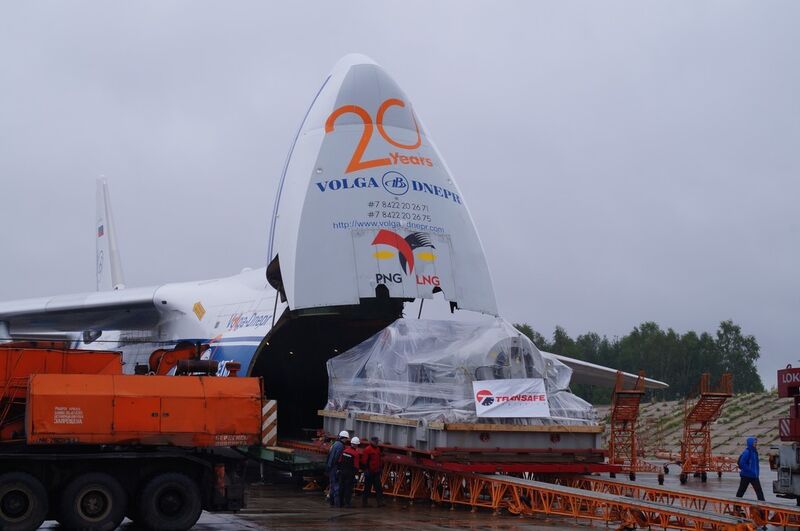 Der Transport des für die Achinsky-Ölraffinerie bestimmten Kompressors fand im Auftrag des Unternehmens Transafe Logistics JSC statt. (Bild: Volga-Dnepr)