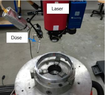 Kühlung der Laserspuren mit CO2. (Bild: Inofex)