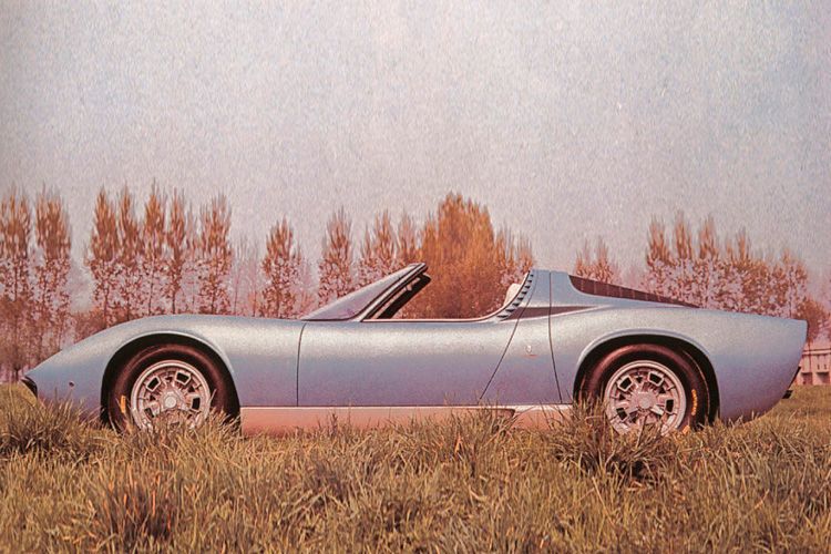 Im Jahr 1968 stellte Lamborghini den Miura auf dem Brüsseler Salon auch als Roadster vor. (Lamborghini)
