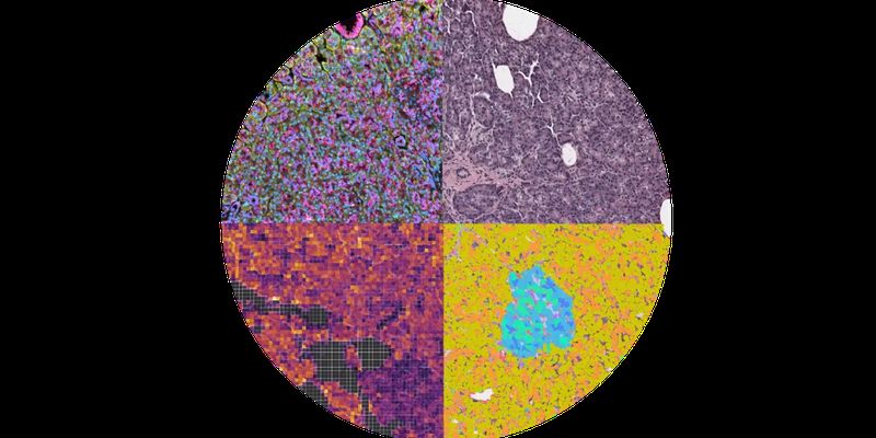Zellatlas der Bauchspeicheldrüse   Ein internationales Forschungsteam unter Koordination des Berlin Institute of Health in der Charité (BIH) hat den bislang umfassendsten Einzelzell-Atlas der menschlichen Bauchspeicheldrüse erstellt. Dazu analysierten die Forschenden mehr als vier Millionen Zellen und Zellkerne aus Gewebeproben von 57 Spendenden.  Der Atlas umfasst verschiedene Entwicklungs- und Krankheitsstadien des Pankreas: von der fetalen Entwicklung über gesundes Gewebe im Erwachsenenalter bis hin zu Proben von Menschen mit Typ-2-Diabetes. Mithilfe modernster Einzelzell- und Multiomics-Technologien konnten die Forschenden die Genaktivität, epigenetische Regulation und räumliche Organisation der Zellen mit bisher unerreichter Detailgenauigkeit untersuchen. Das Bild zeigt exemplarische Ausschnitte von multimodalem Kartierung des Pankreas (Protein, Durchlichtfärbung, Zelltypen, Gensignaturen)   Hier geht‘s zur Originalmeldung Wissenschaftsbild des Tages vom 1.9.2026  (Bild: BIH Charité)