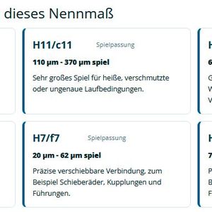 Der Passungsrechner gibt direkt Empfehlungen je nach Anwendungsfall aus.(Bild:  Instawerk)