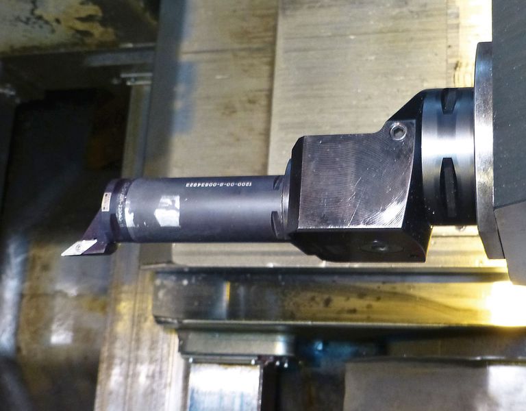 Bild 3: Siemens setzt auf die einheitliche Werkzeugschnittstelle Coromant Capto: im Bild eine Sonderspann- einheit von C6 auf C3. (Bild: Sandvik Coromant)