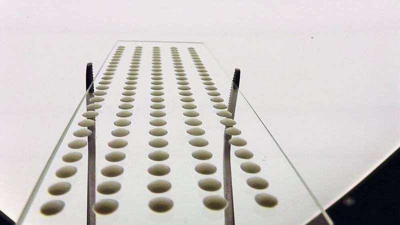 Mit 300 Hz Taktfrequenz wird eine hohe Dosierfrequenz bei einer Entfernung von 50 mm bei horizontalen und Überkopfaufnahmen erzielt – auch mit Naturkautschuk, sei es als Dosierpunkt oder auch als eine geometrische Form wie z.B. einem Ring. (Bild: Perfecdos)