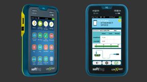 Der LinkXpert SQ bietet Standort- und Testprofile für wiederkehrende Prüfungen. Eine Smart Remote und ein USB-WLAN-Adapter gehören zum Lieferumfang.
 (Bild: Softing IT Networks)