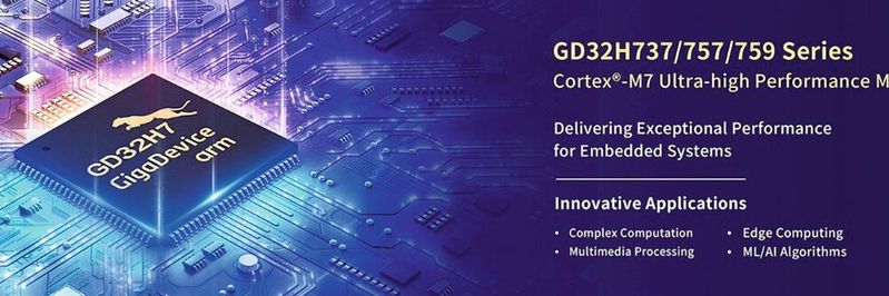Die GD32H7 MCU-Serie von GigaDevice basiert auf einem Arm Cortex-M7 Kern auf Basis der Armv7E-M-Architektur mit einer Taktfrequenz von bis zu 600 MHz. (Bild:  Novitronic)