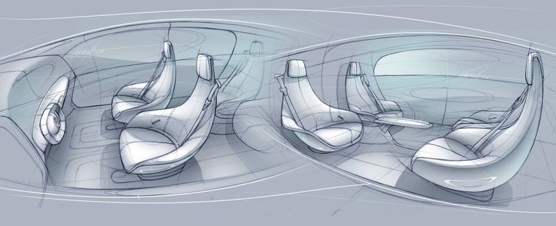 Mercedes-Benz F015 Luxury in Motion:Fließende Übergänge prägen loungeartigen Innenraum. Freiraum: Luxus-Lounge mit Komfort auf höchstem Niveau. (Mercedes-Benz)