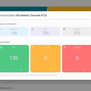 Das ist die Ansicht auf das Smartblick-Modul Teilezähler. Es läute eine neue Phase in der Produktentwicklung ein, weil es die automatische Analyse von Produktionsprozessen plus Optimierungsvorschlag beherrsche.(Bild:  Smartblick)