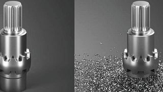 Kaltumformen vs. spanendem Umformen spart 64 Prozent Material und 45 Prozent CO2 ein.  (Bild: Arnold Umformtechnik)