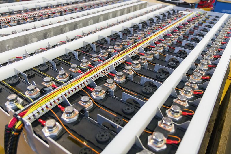 Jedes Batteriemodul hat in etwa das Ausmass eines 1000-Liter-Lkw-Dieseltanks und ist mit 120 Akkuzellen bestückt. Die Batteriemodule werden seitlich an das Lkw-Chassis montiert. (Bild: Tobi Stiller)