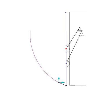 Bild 2: Kinematik eines Türmechanismus als Optimierungsbeispiel. 