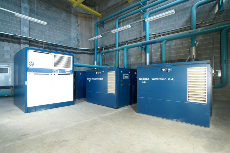 Insgesamt vier Drehkolbengebläse der Aerzener Maschinenfabrik sind im Lafarge-Zementwerk in Karsdorf im Einsatz. (Bild: Aerzener Maschinenfabrik)