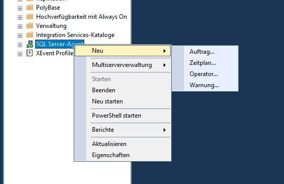 Sichern von SQL-Server-Datenbanken als Auftrag mit dem SQL-Server-Agent. (Joos/Microsoft (Screenshot))