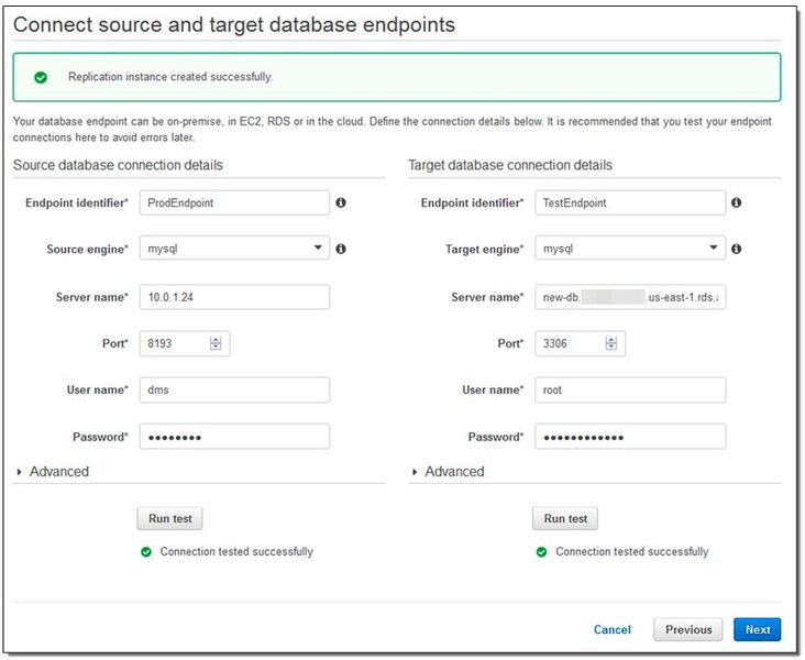 Schritt für Schritt zur Migration: In Schritt 4 werden Ursprung und Ziel miteinander verknüpft. (Bild: AWS)